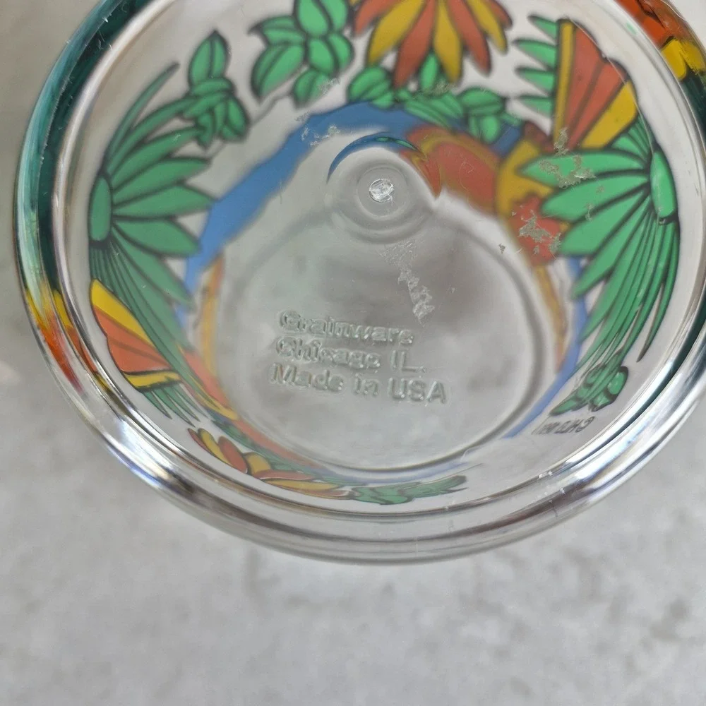Vintage 1991 Grainware HLB Toucan‎ Acrylic Tumblers Set 8 Bloomingdale's